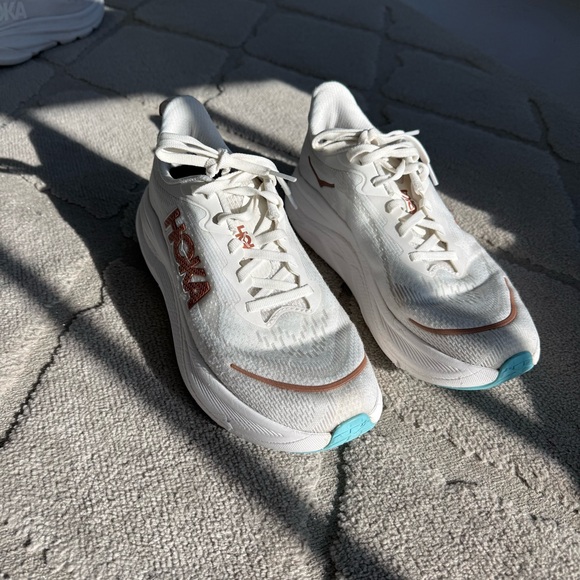 Hoka White Skyflow Athletic Running Shoes - Picture 2 of 5